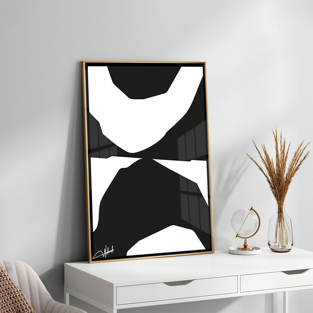 Fragmented Balance – A Bold Black & White Statement in Modern Art