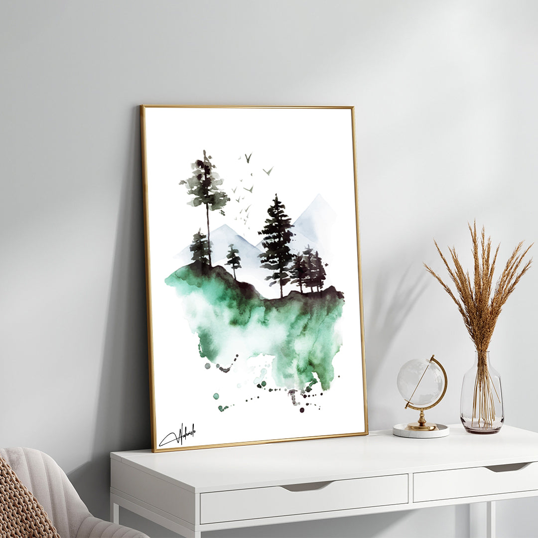 Coastal Stillness – Black & White Minimalist Beach Wall Art