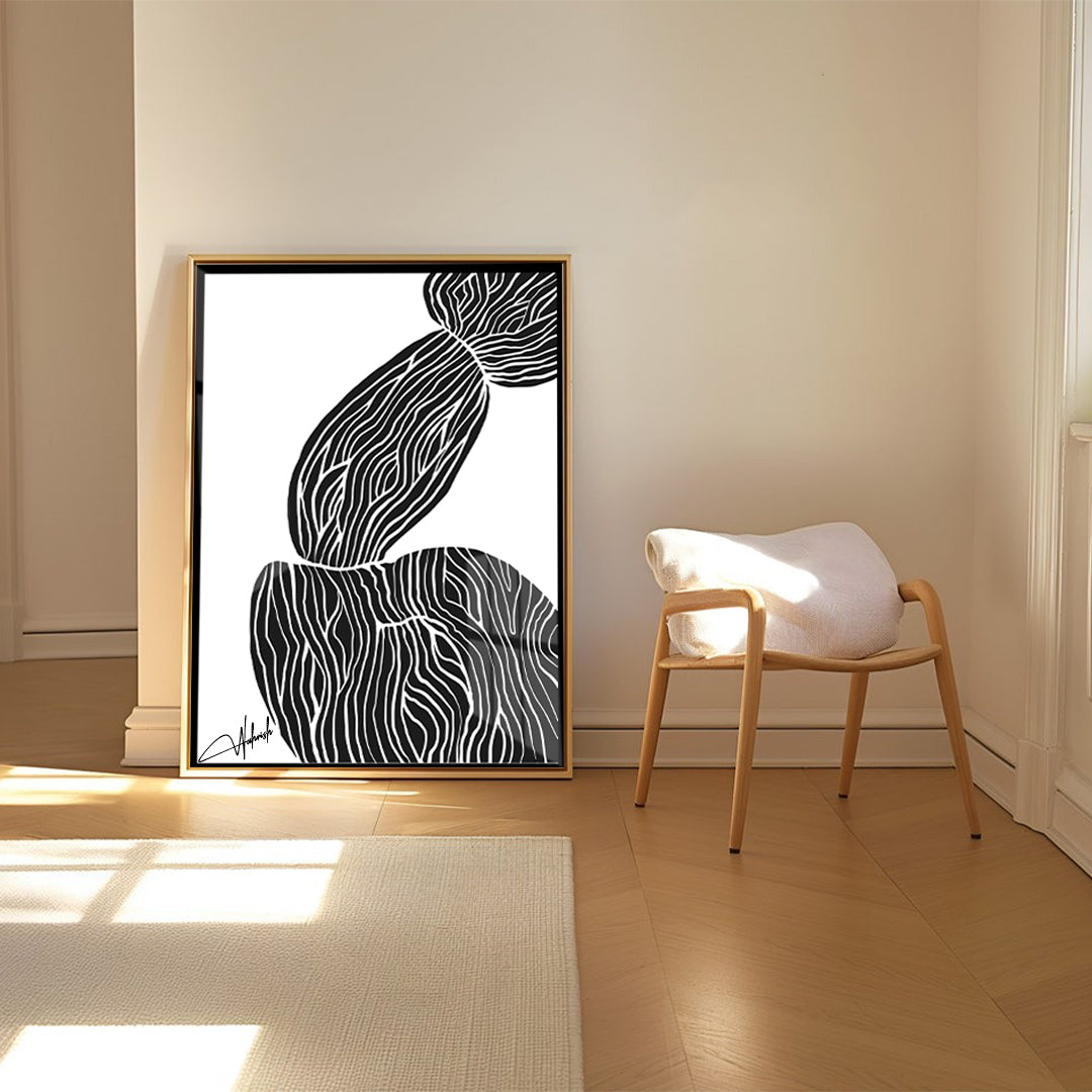 Balanced Lines – Modern Black & White Artwork