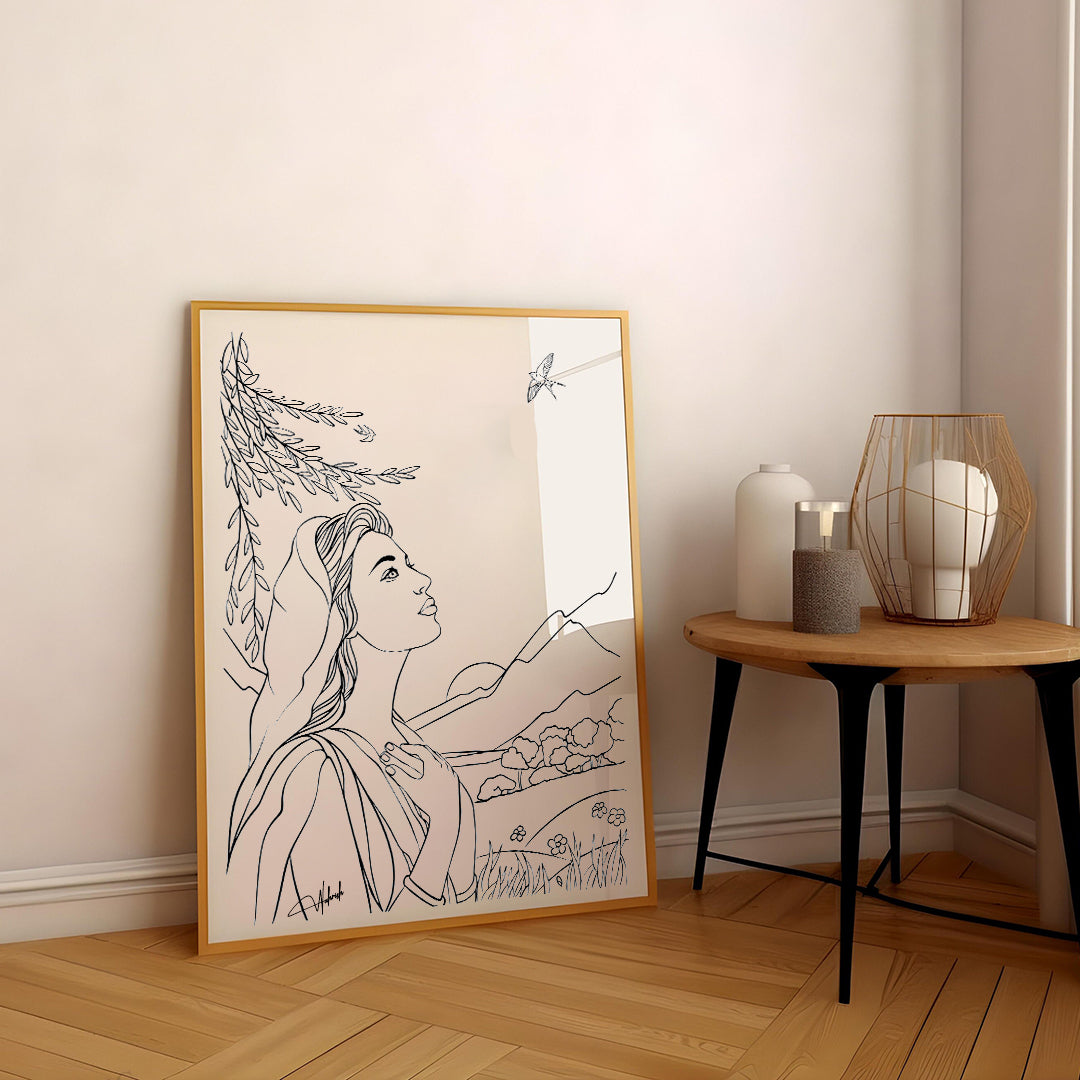 Nature Muse - Line Art Wall Frame