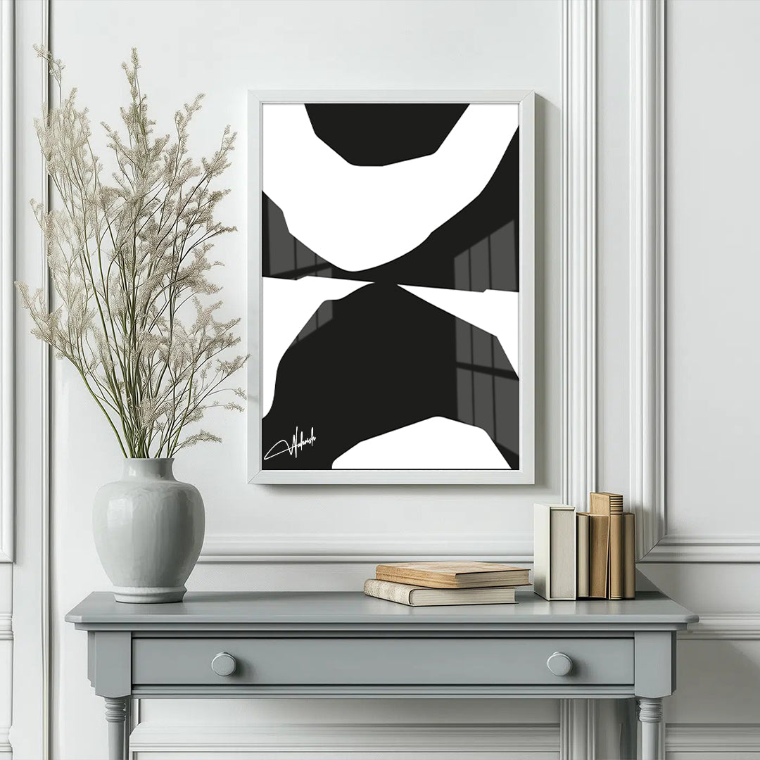 Fragmented Balance – A Bold Black & White Statement in Modern Art