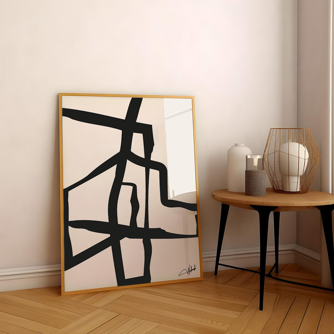 Minimal Line Art - Abstract Intersecting Lines Frame