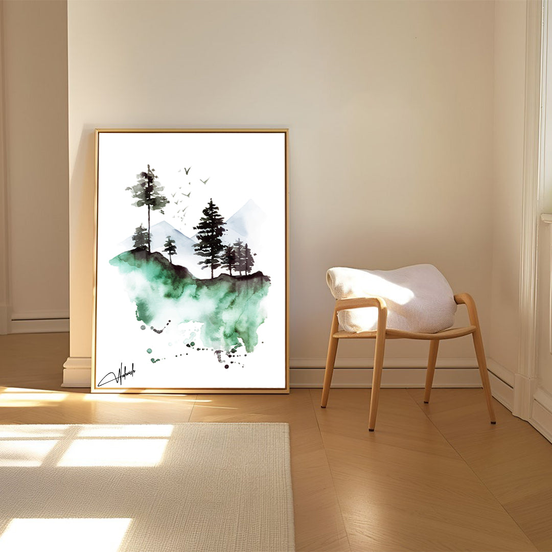 Coastal Stillness – Black & White Minimalist Beach Wall Art
