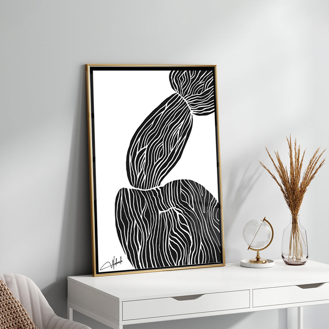 Balanced Lines – Modern Black & White Artwork