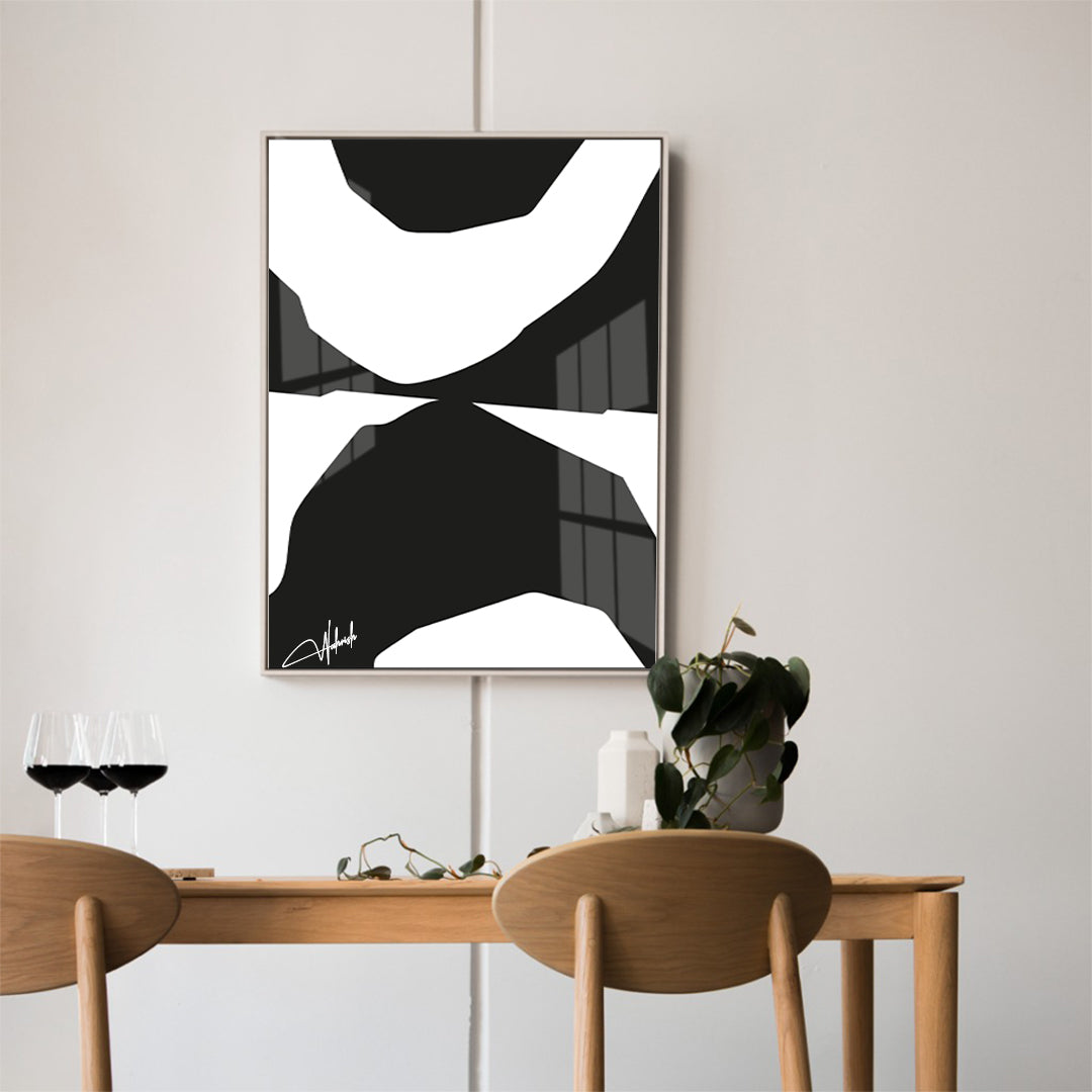 Fragmented Balance – A Bold Black & White Statement in Modern Art