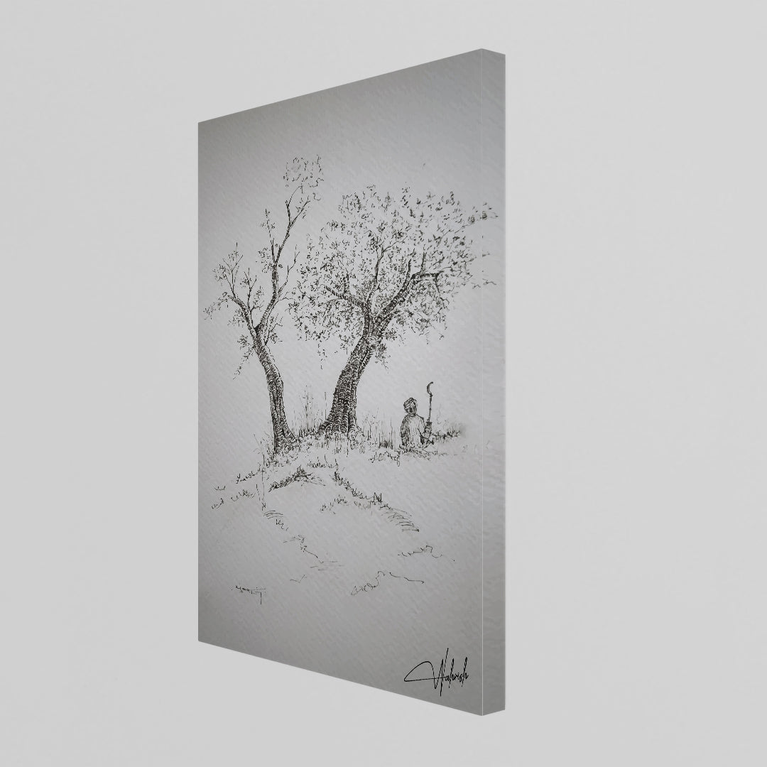 Beneath the Trees – Hand-Sketched Nature Wall Art
