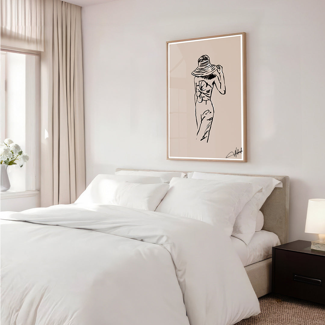 Hopeful Gaze - Nature Inspired Line Art Frame