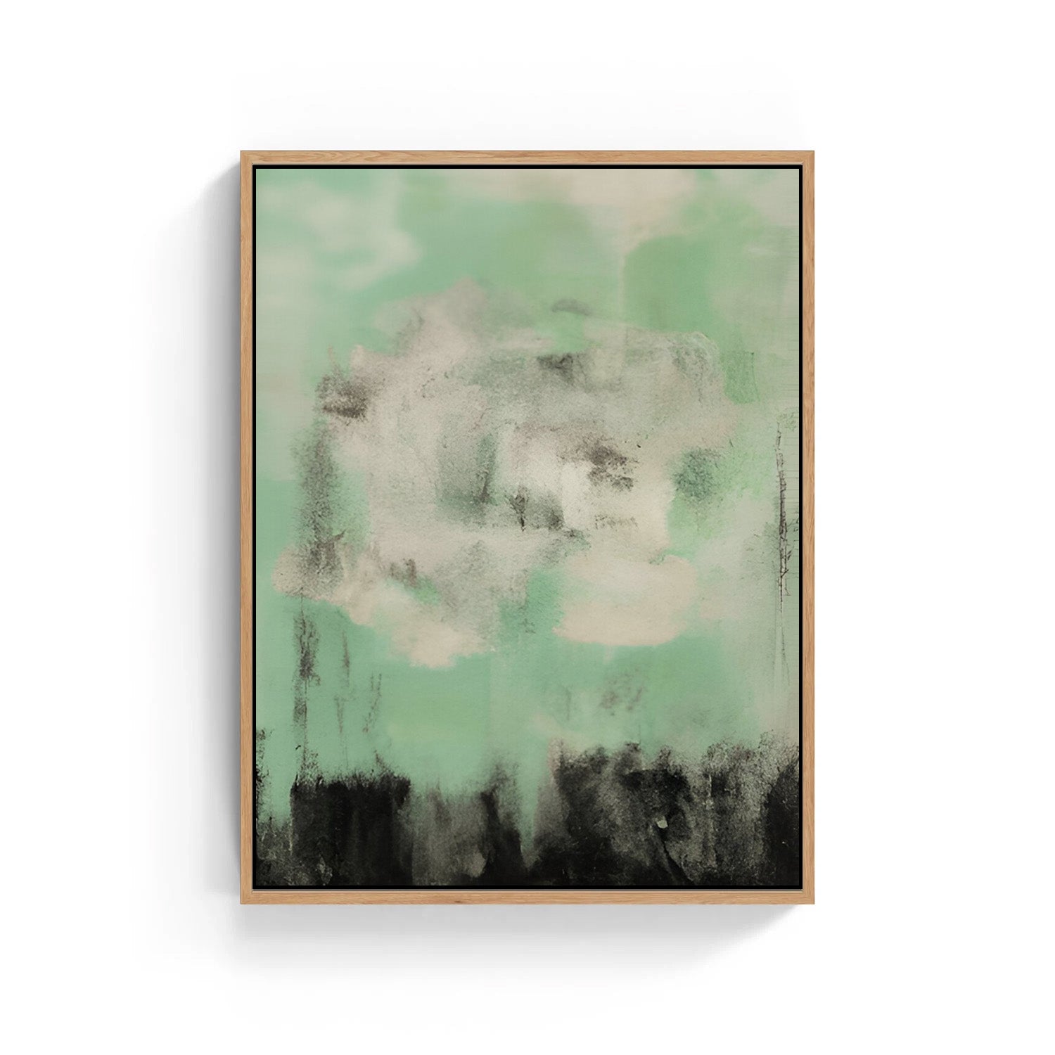 Mint Whisper, Abstract Canvas Painting