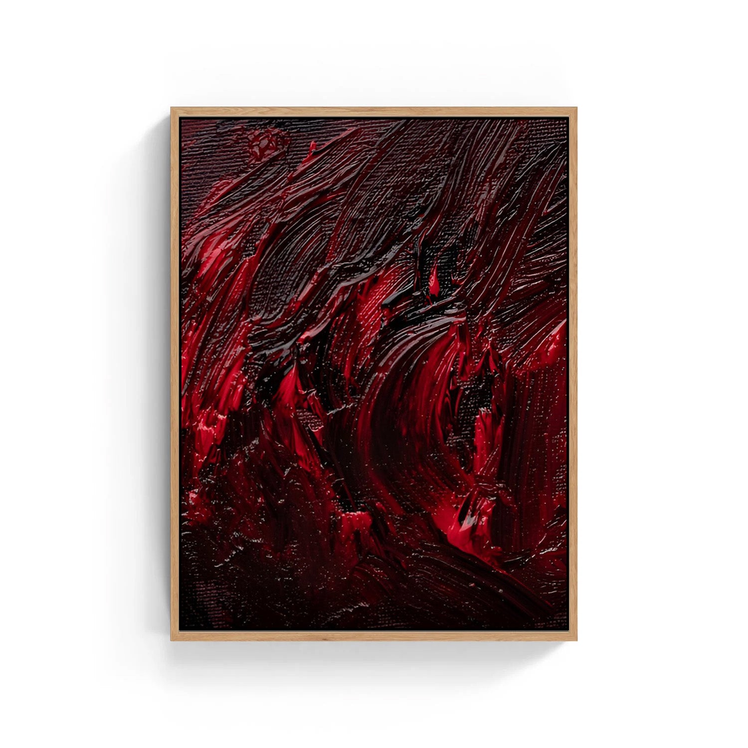 Crimson Depths, Abstract Canvas Painting