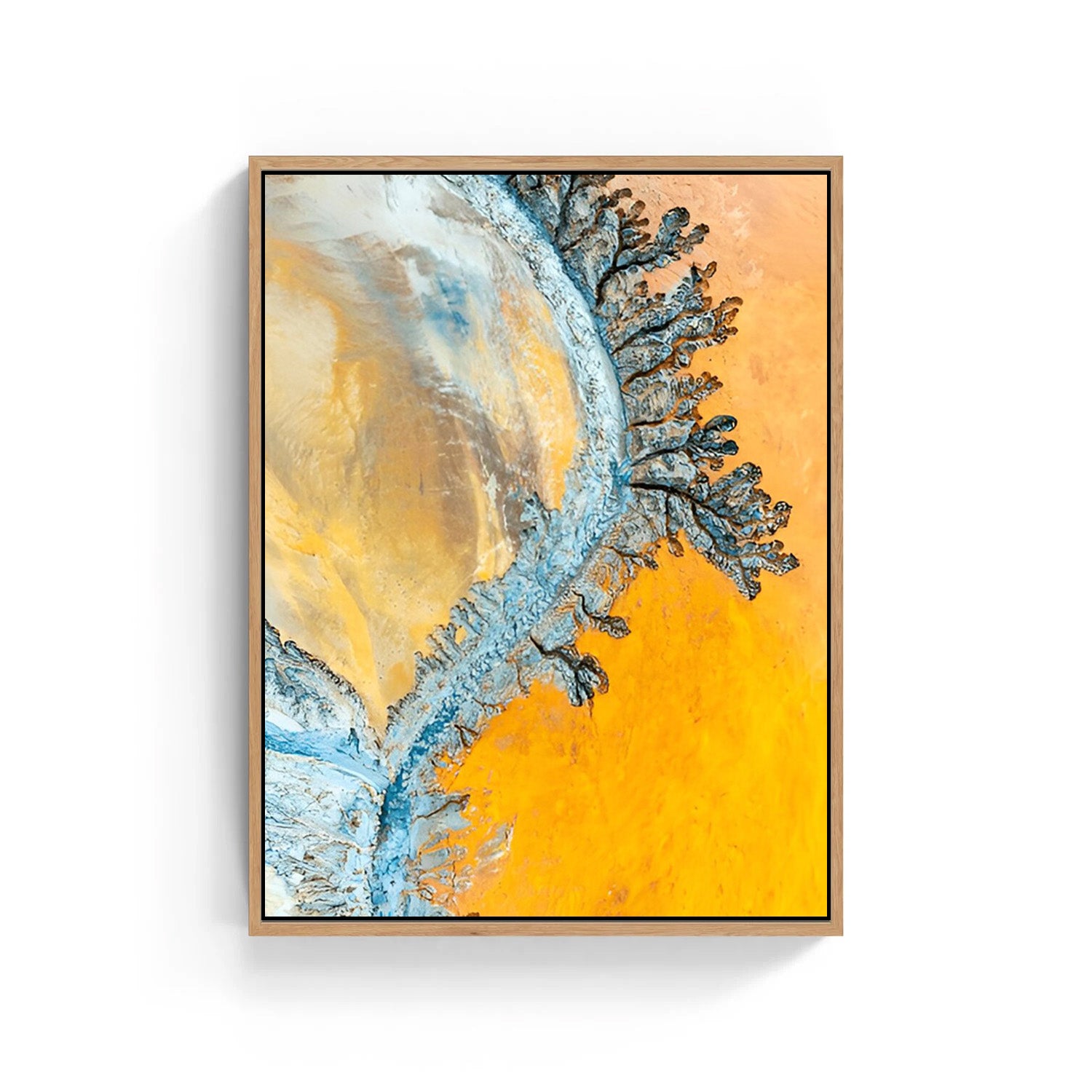 Golden Current, Abstract Canvas Painting