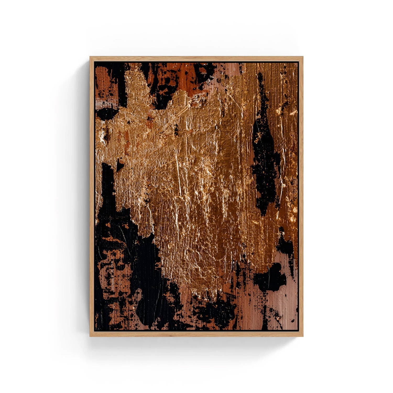 Molten Gold Noir – Abstract Canvas Painting