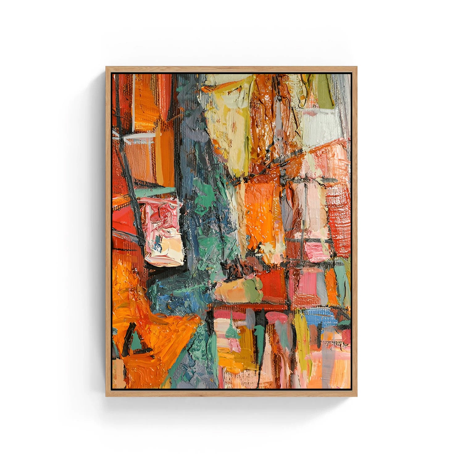Urban Mosaic, Abstract Canvas Painting