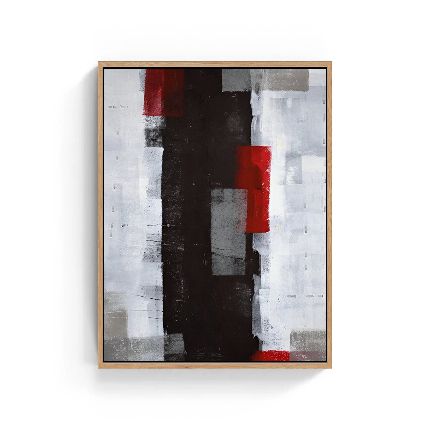 Crimson Axis – Modern Geometric Abstract Canvas