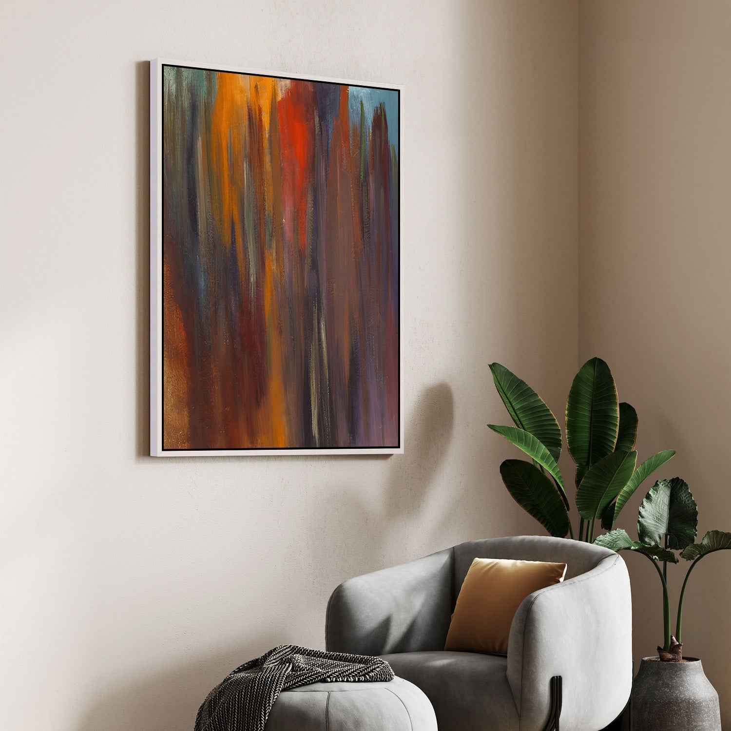 Autumn Flow, Abstract Canvas Painting