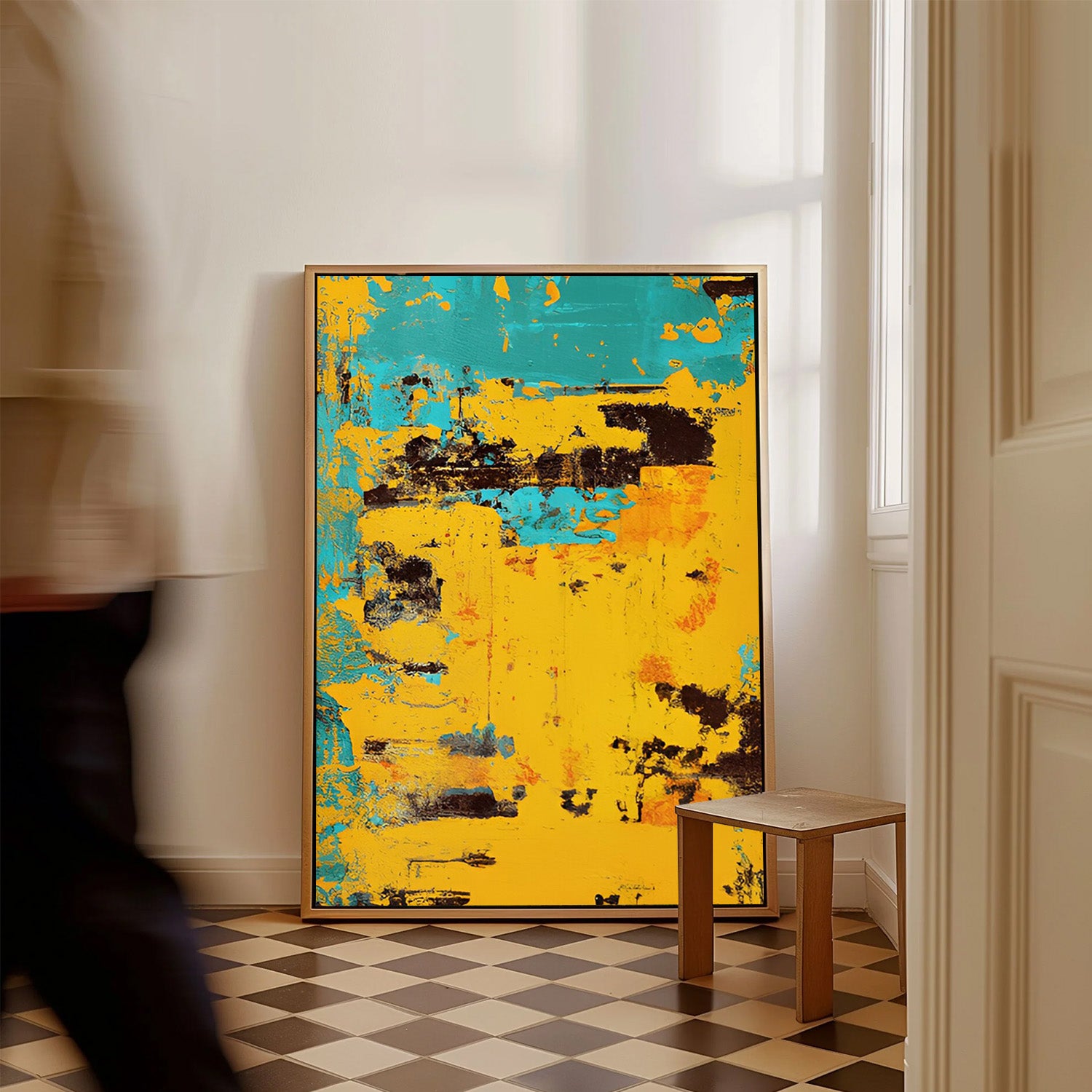 Industrial Echo, Abstract Canvas Painting