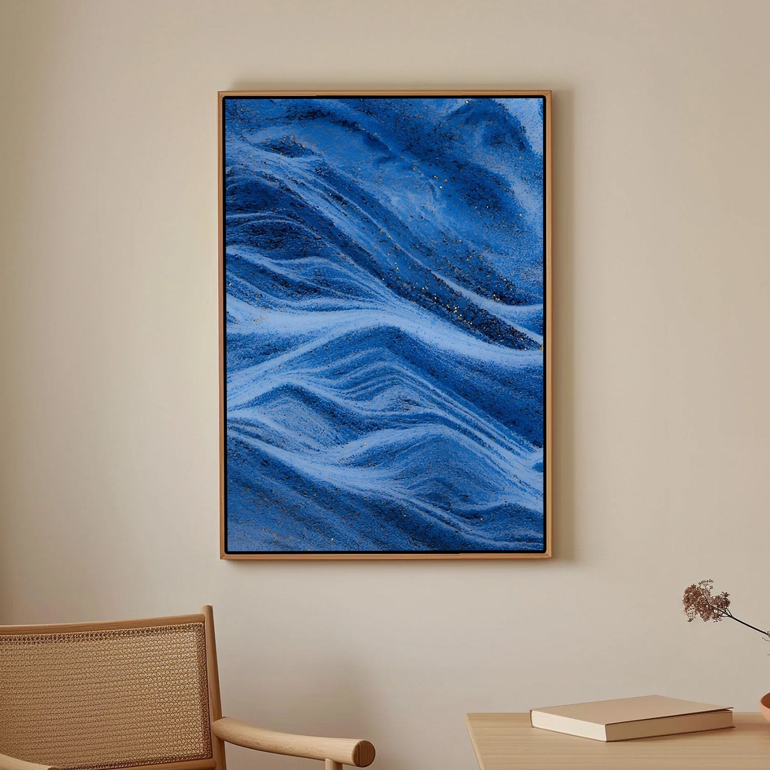 Midnight Waves, Abstract Canvas Painting