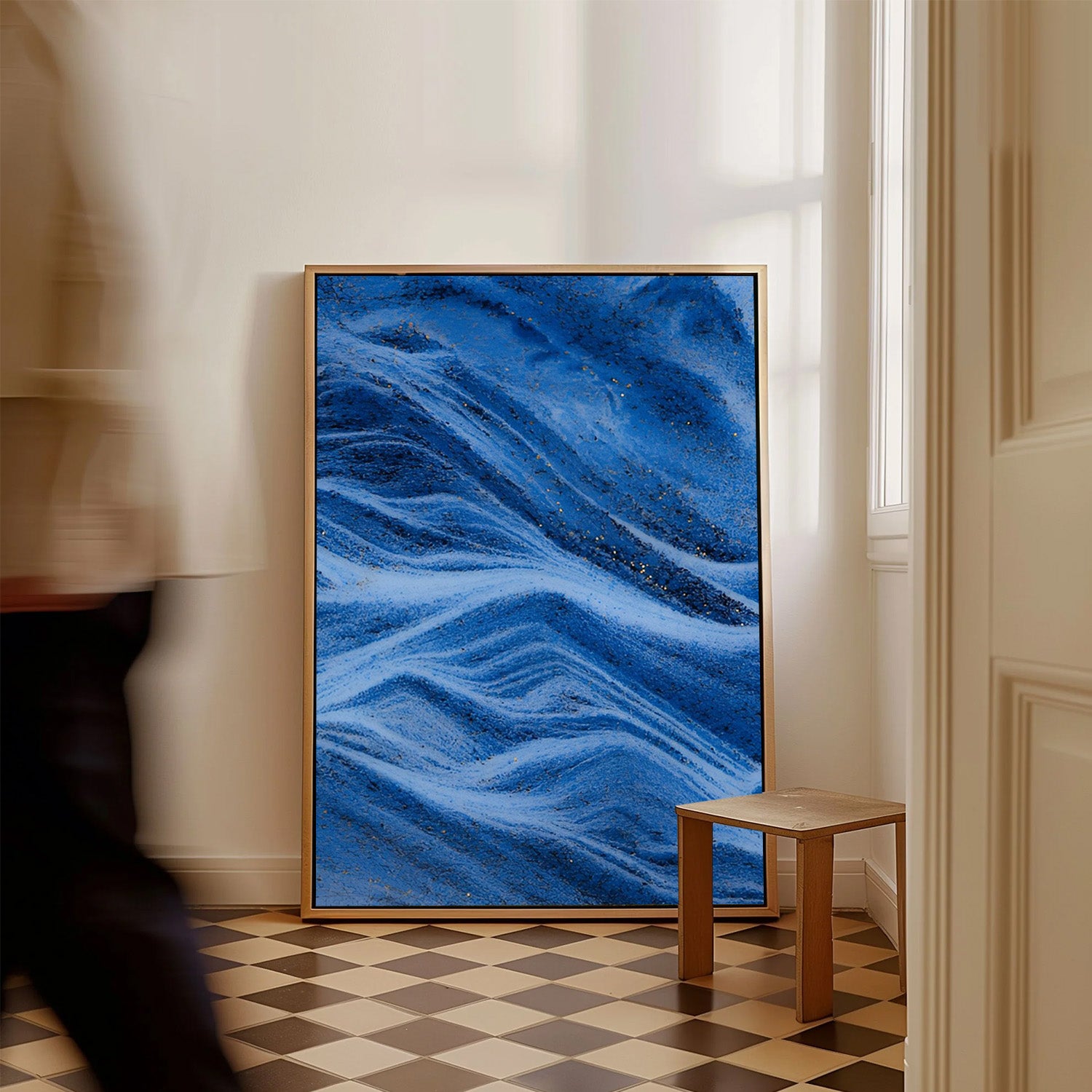 Midnight Waves, Abstract Canvas Painting