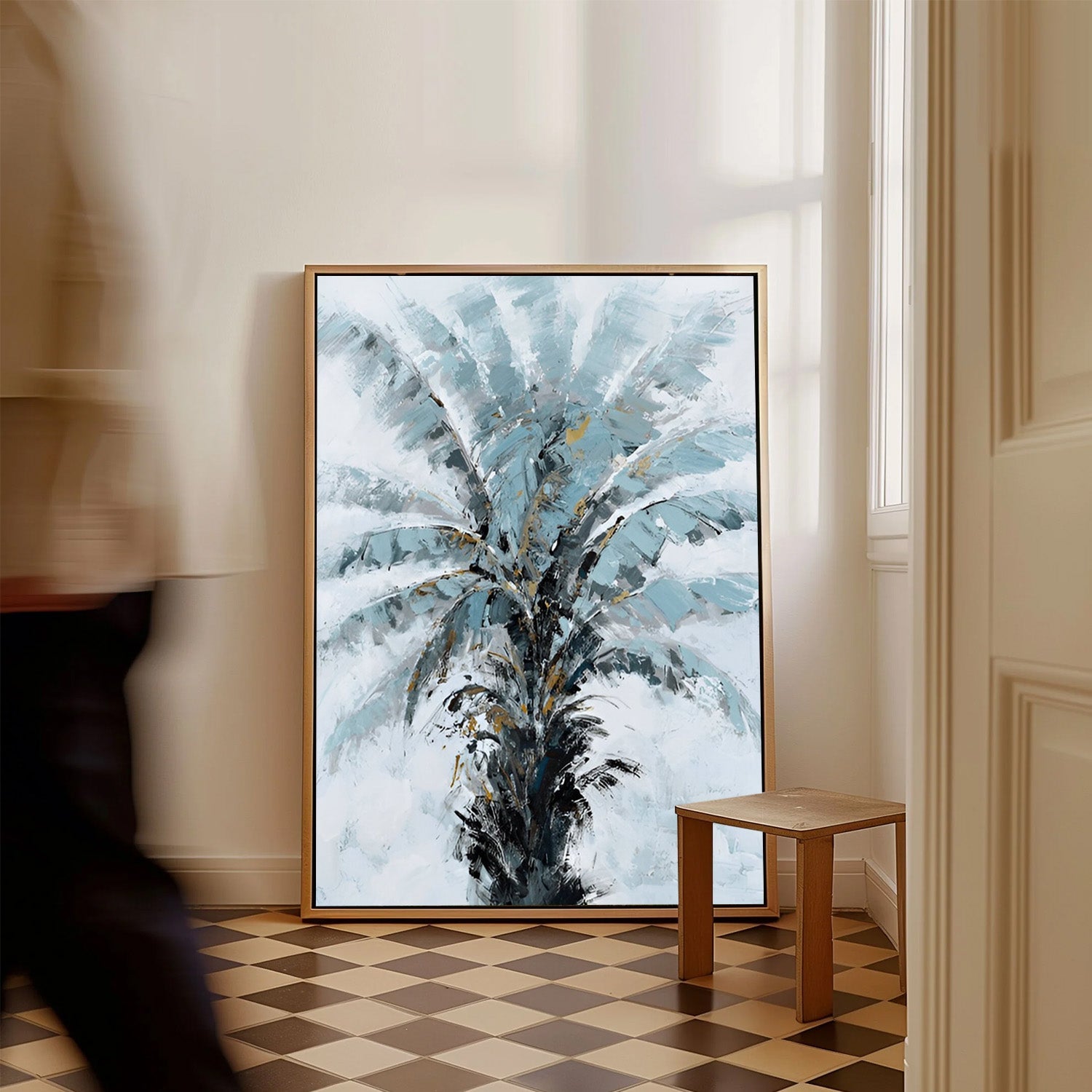 Palm Serenity, Abstract Canvas Painting