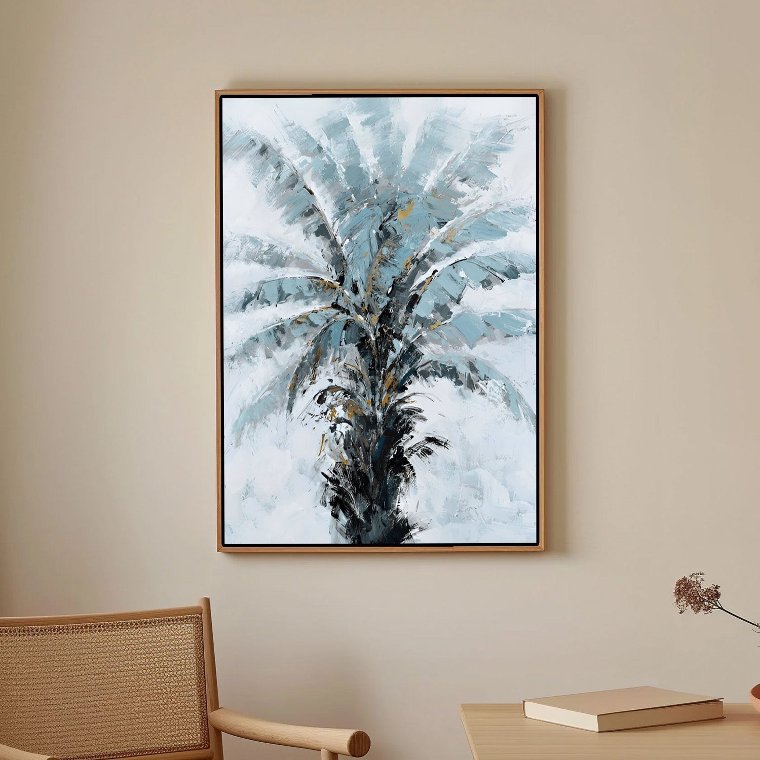 Palm Serenity, Abstract Canvas Painting