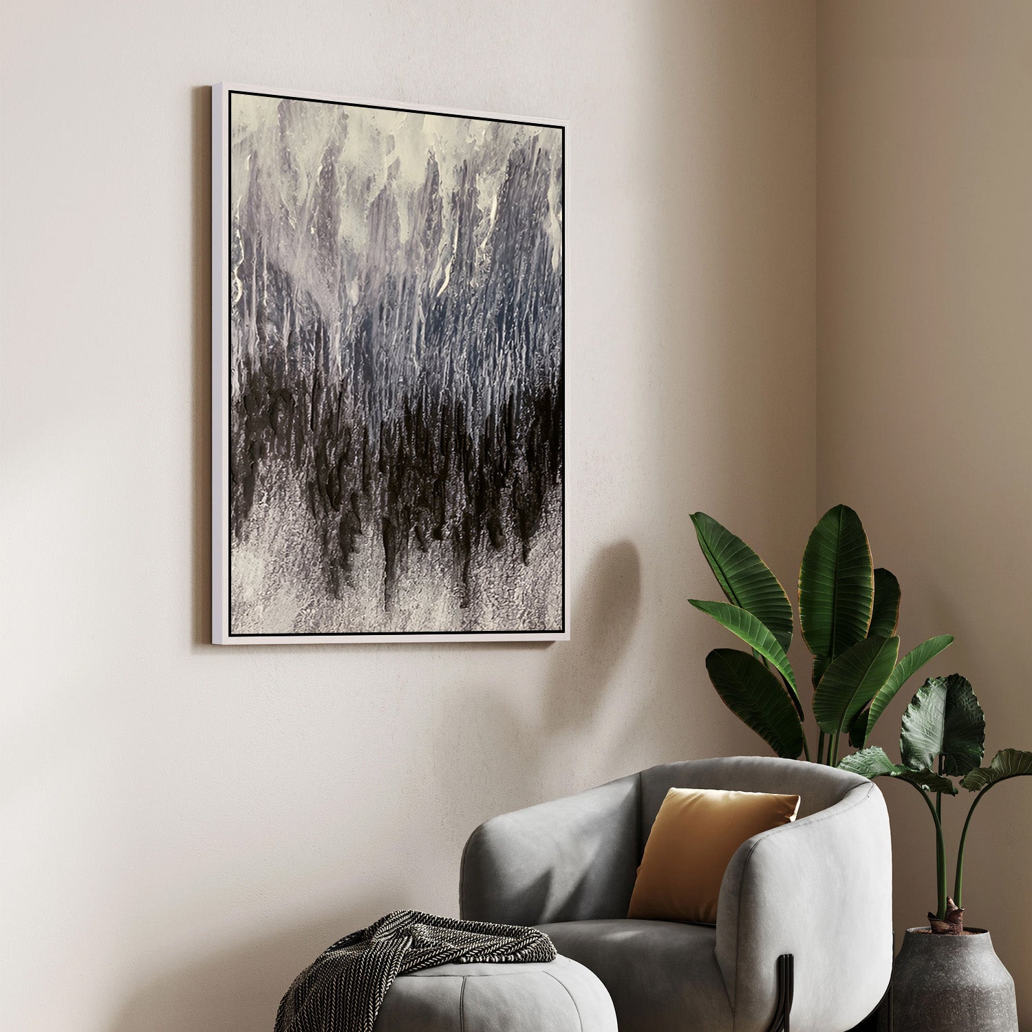 Monsoon Silence – Abstract Canvas Painting