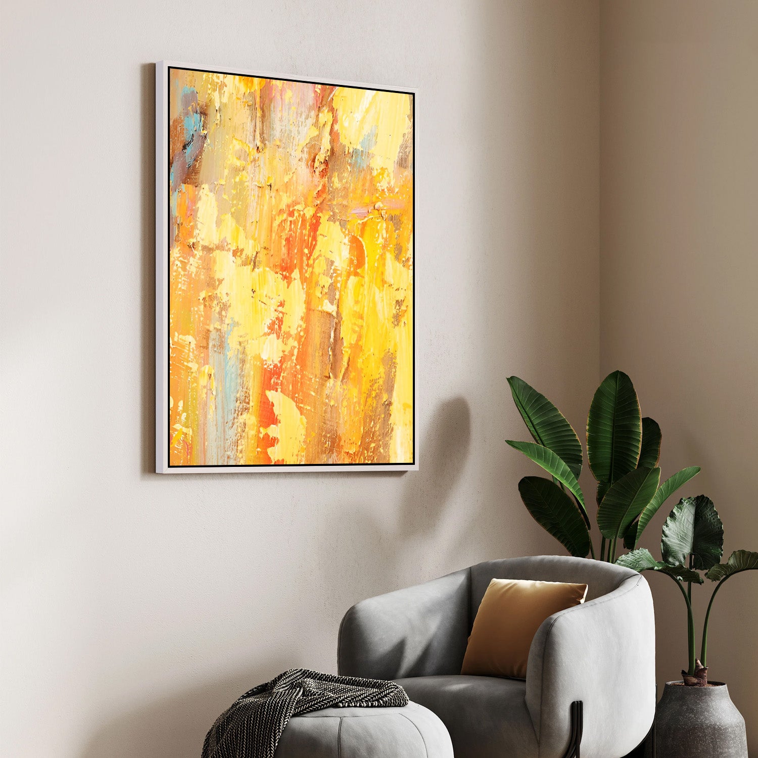Golden Ember – Abstract Canvas Art