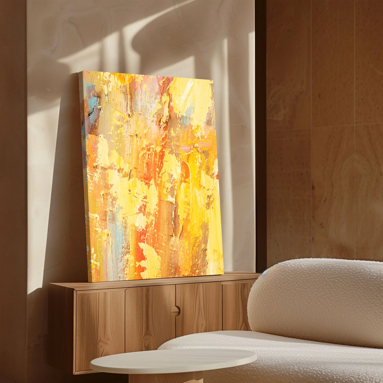 Golden Ember – Abstract Canvas Art