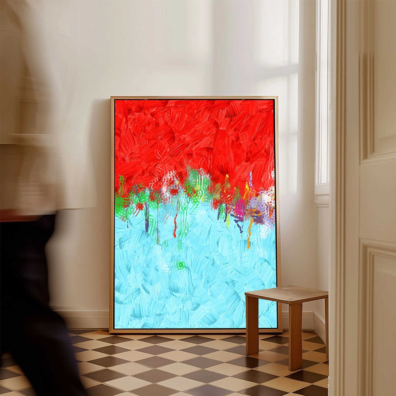 Crimson Horizon – Abstract Canvas Art