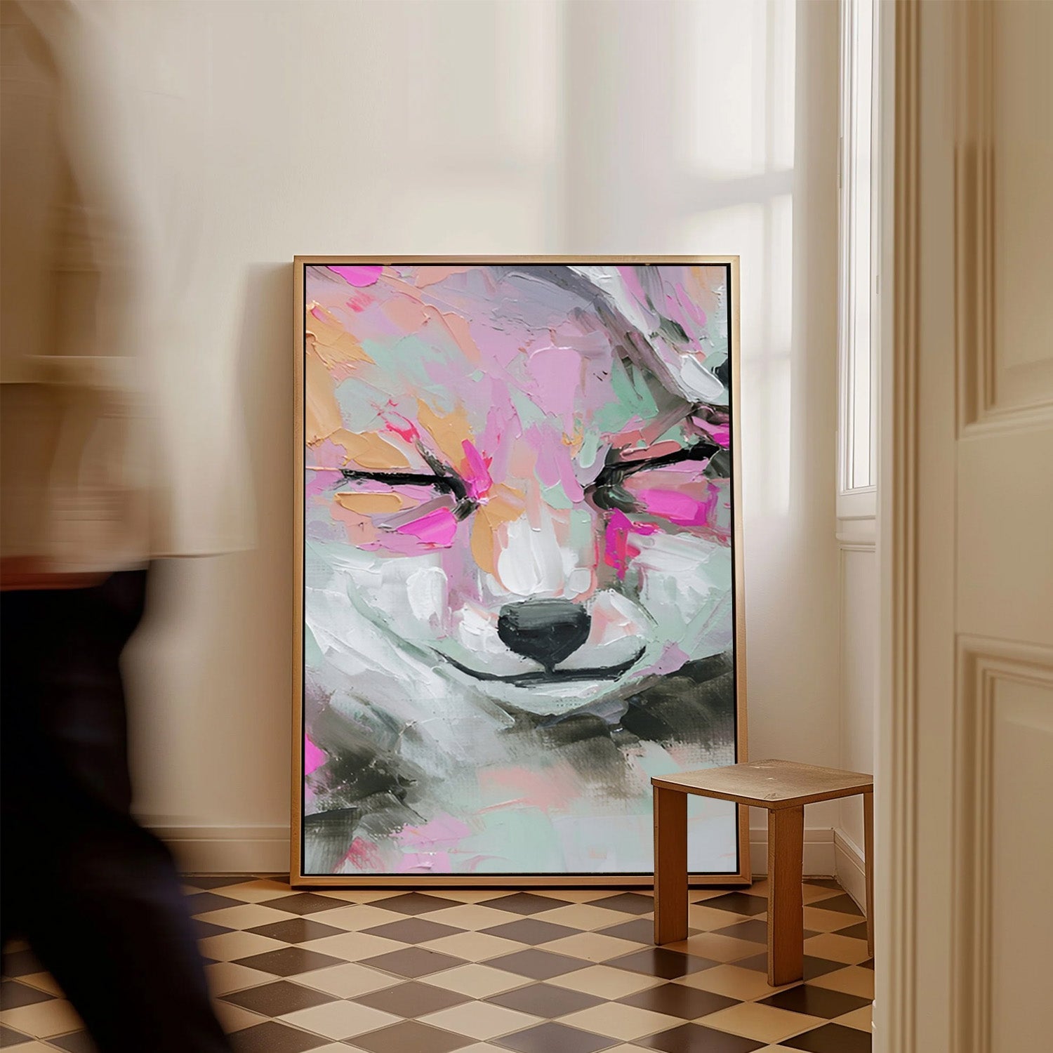 Blush Whisper – Abstract Portrait Canvas