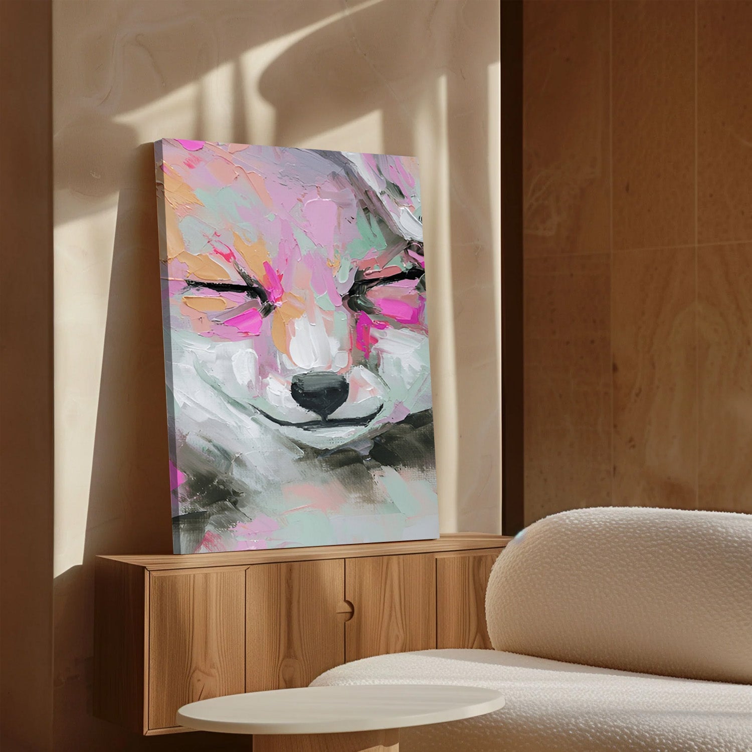 Blush Whisper – Abstract Portrait Canvas
