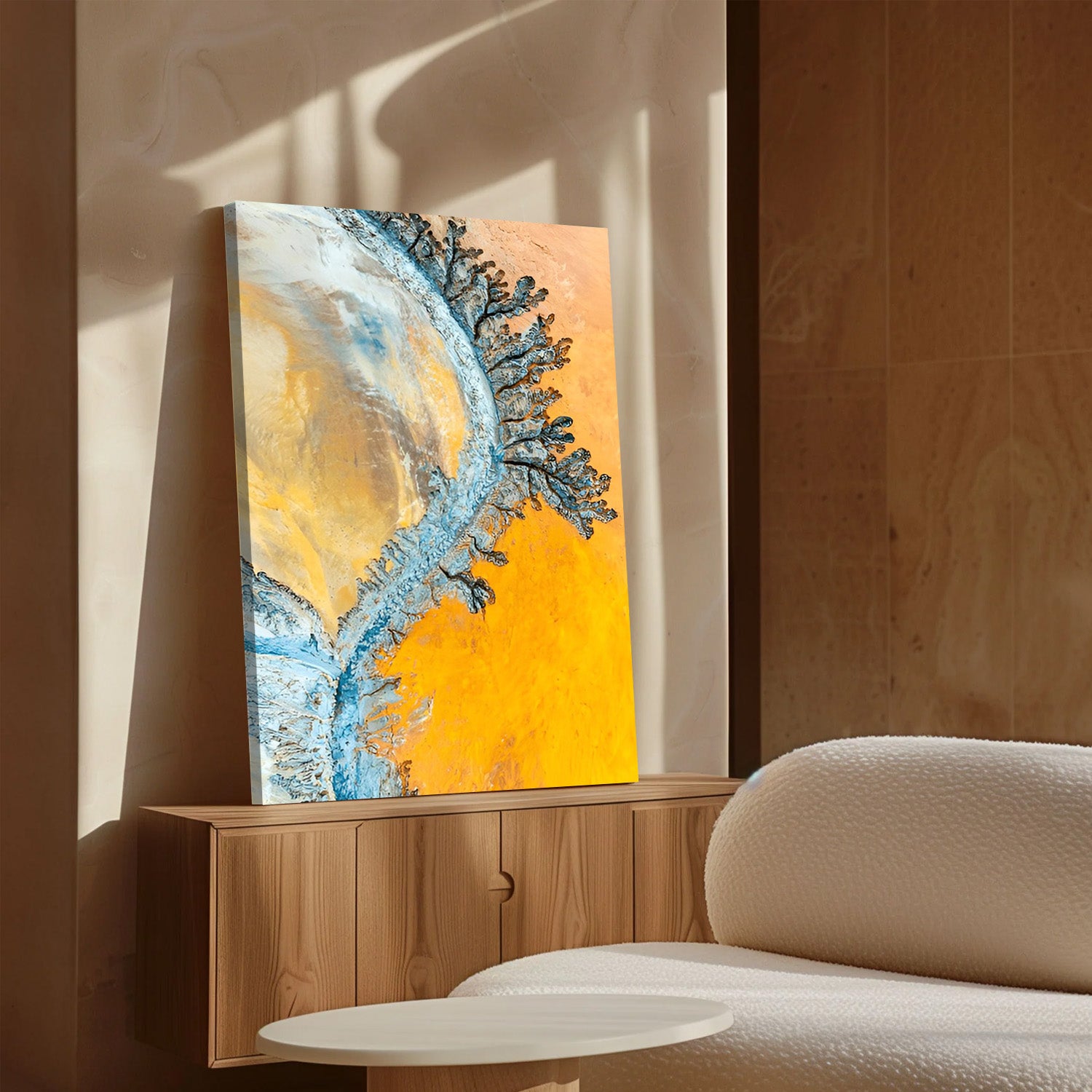 Golden Current, Abstract Canvas Painting