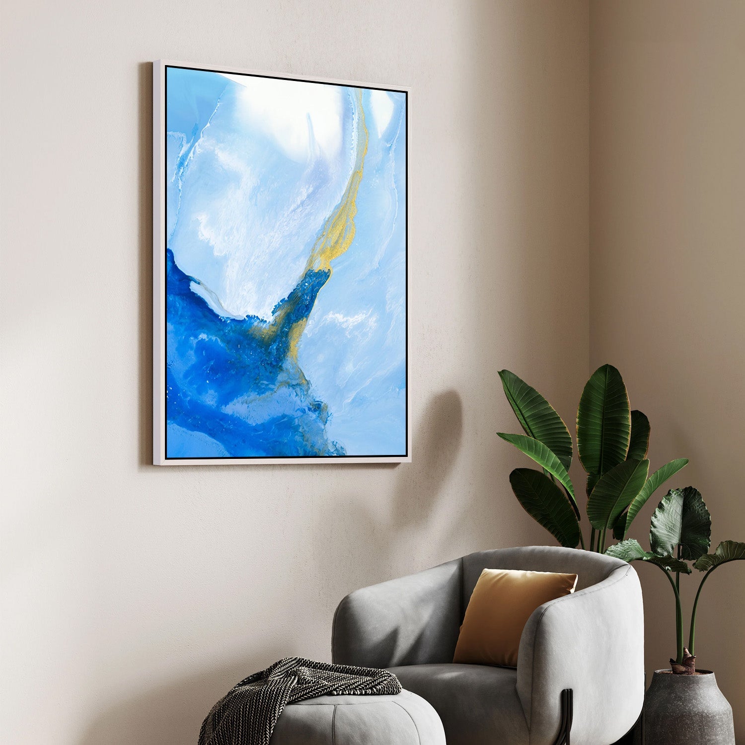Azure Rise, Abstract Canvas Painting