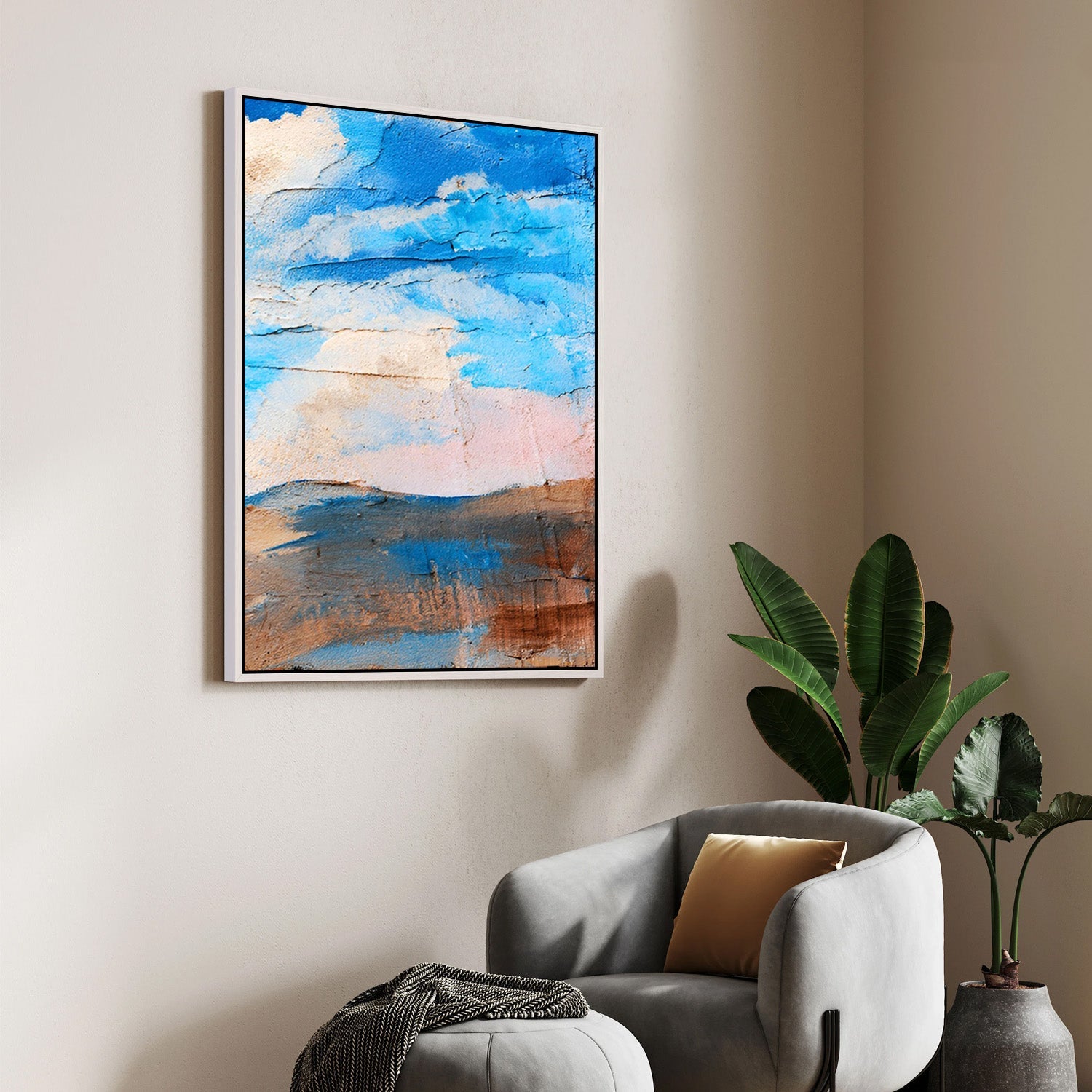 Sky & Earth Whisper – Abstract Canvas Painting
