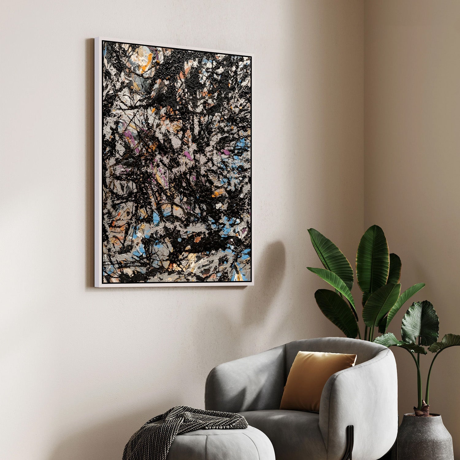 Midnight Chaos – Contemporary Abstract Expression Canvas