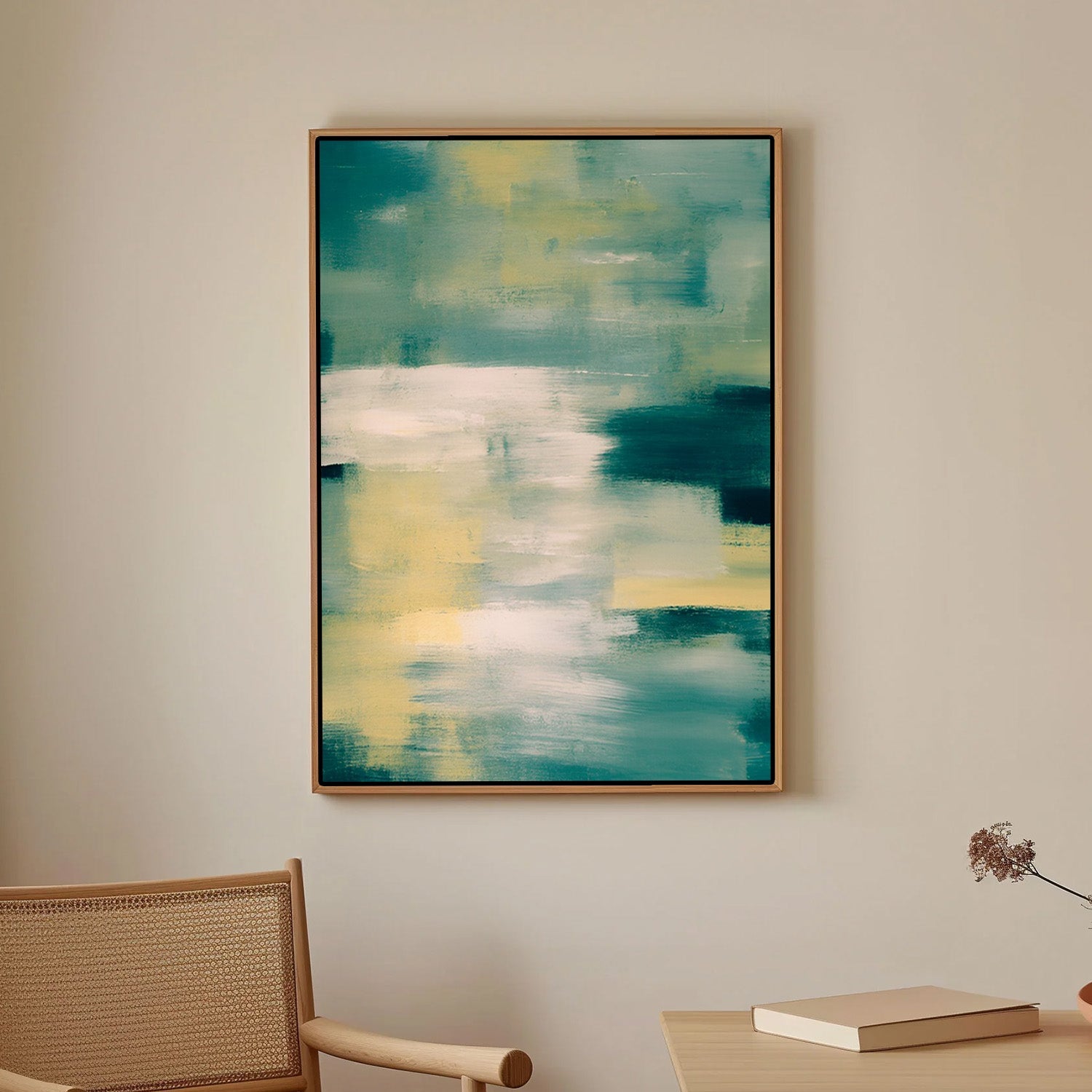 Calm Horizon – Serene Teal Abstract Canvas