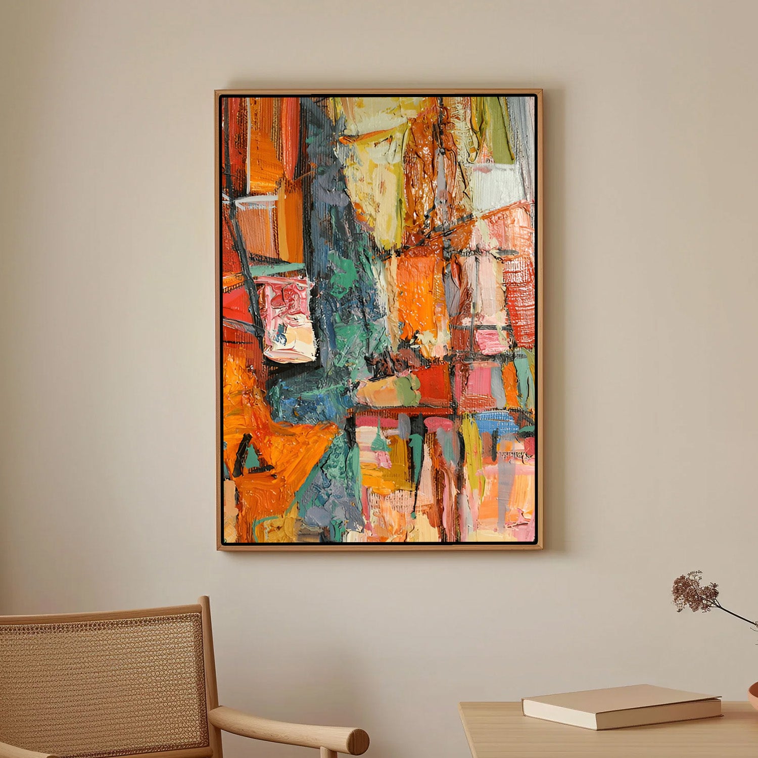 Urban Mosaic, Abstract Canvas Painting