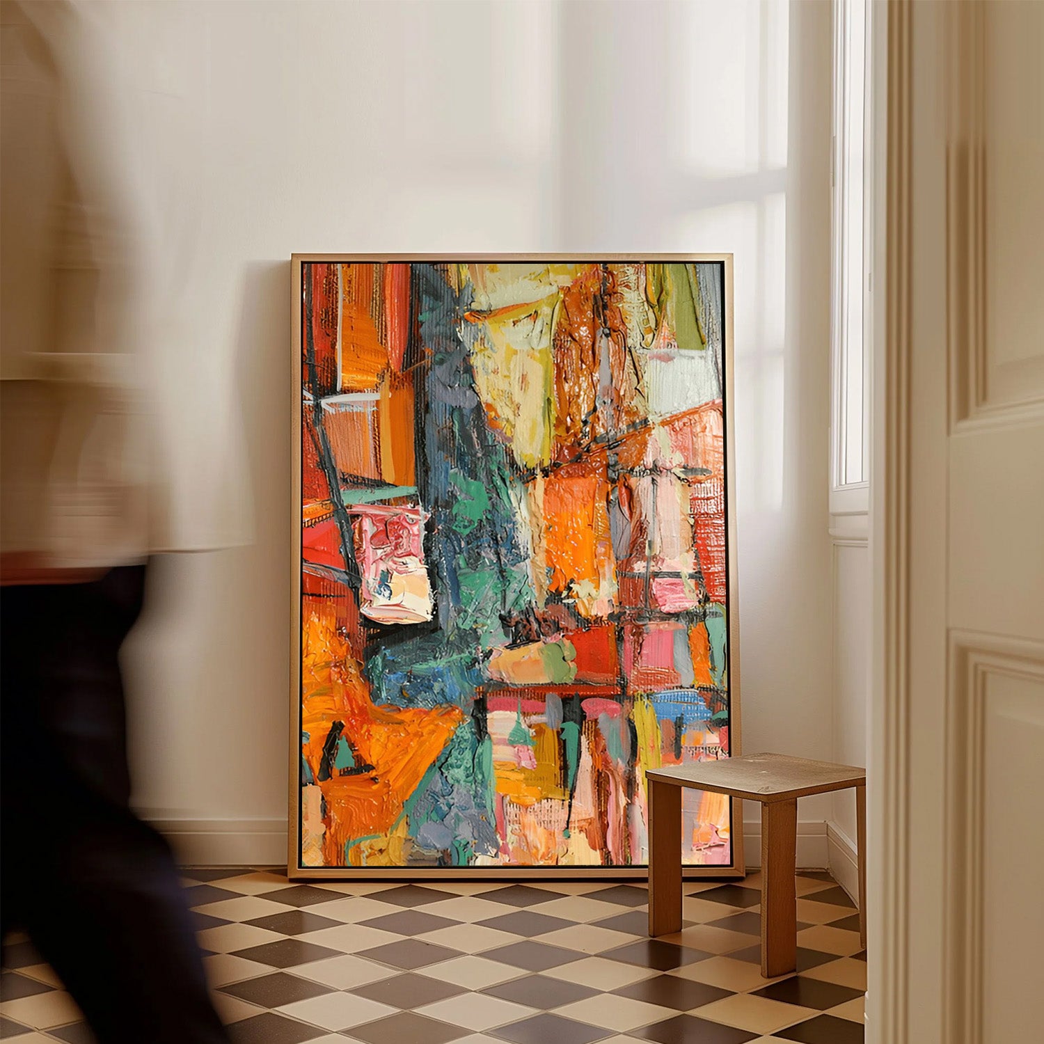 Urban Mosaic, Abstract Canvas Painting