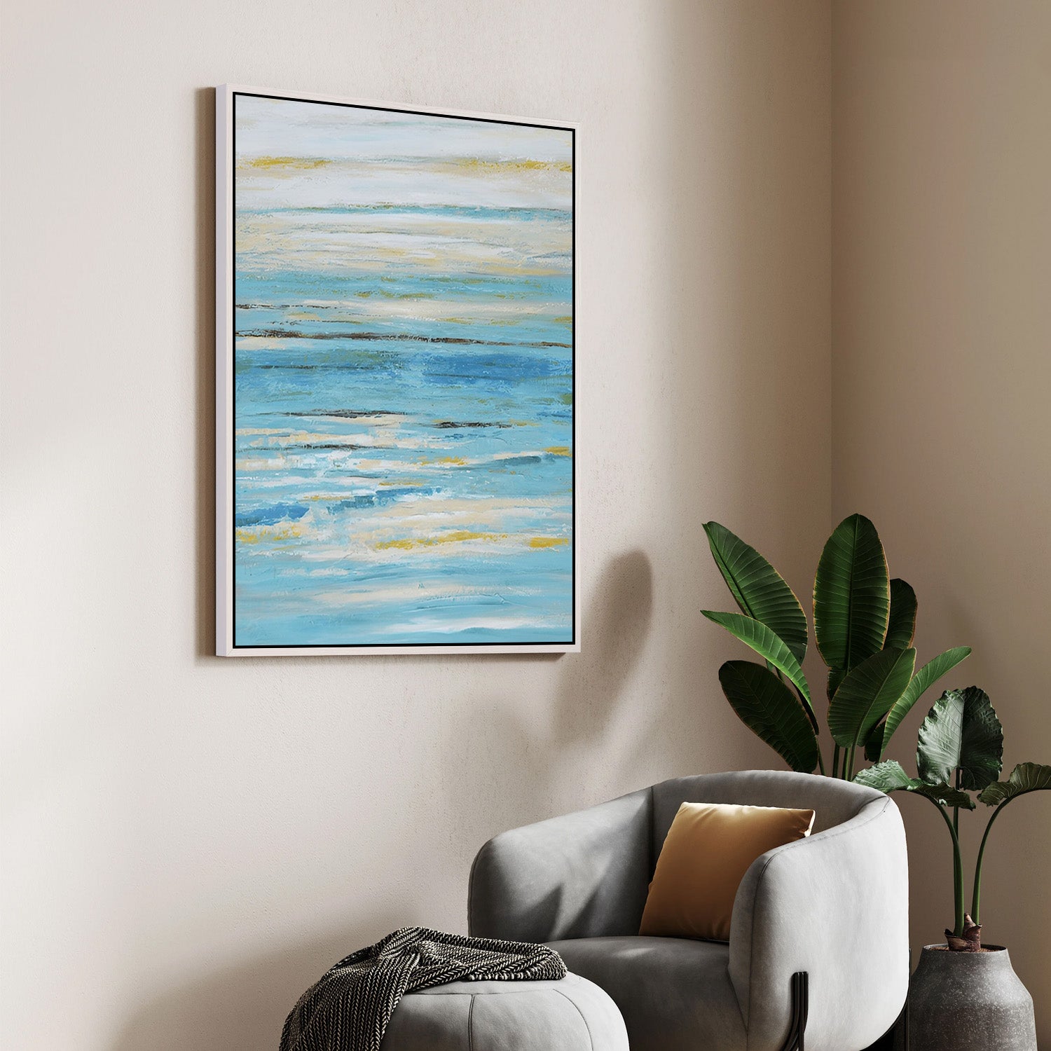 Coastal Calm, Abstract Canvas Painting