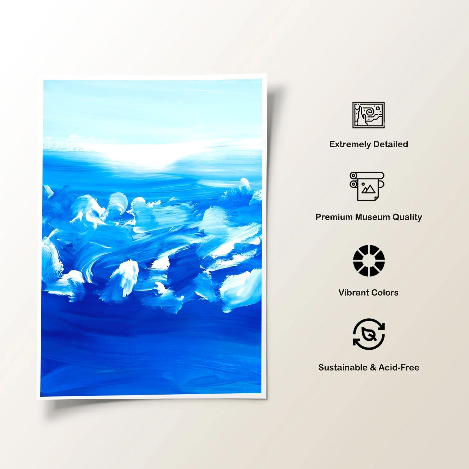 Blue Surge, Abstract Ocean Canvas Painting
