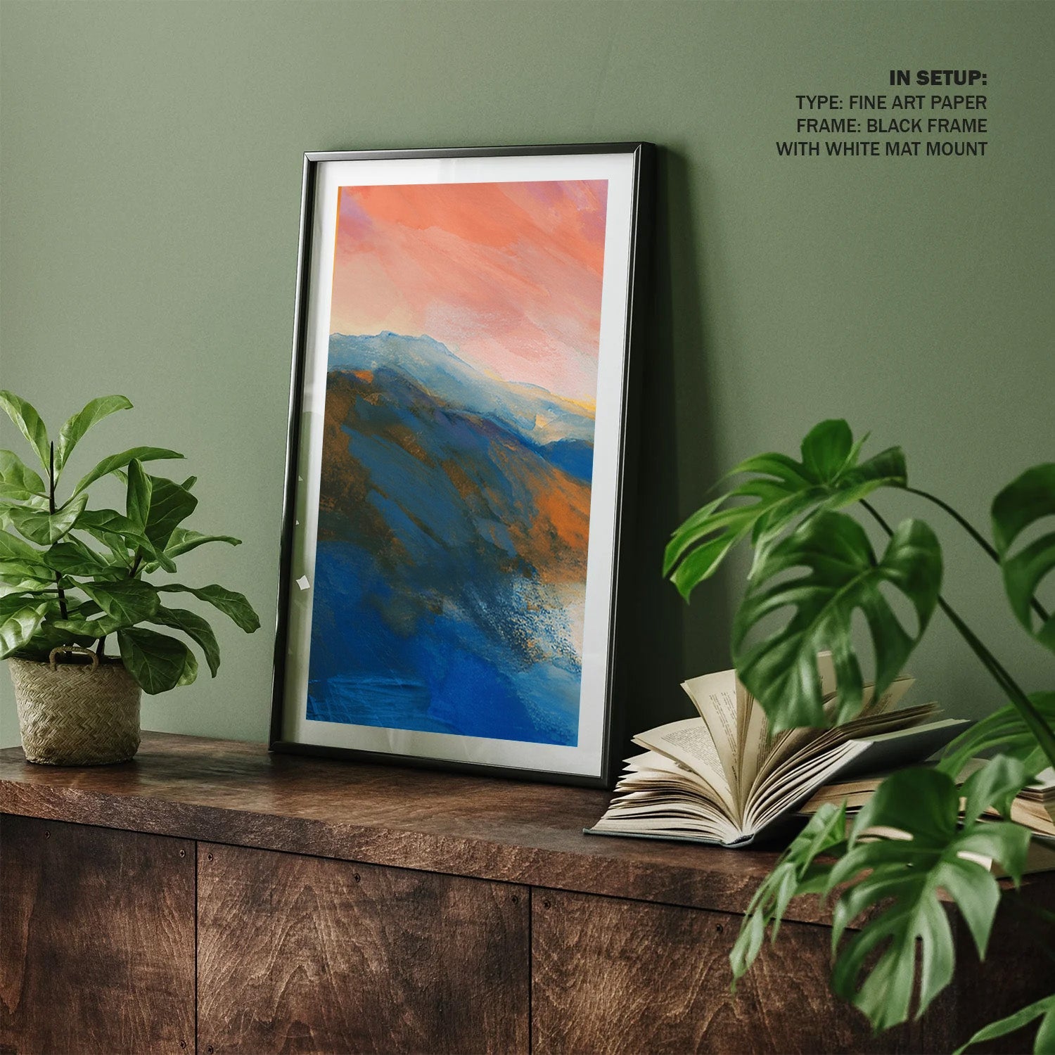 Embers of Dusk, Abstract Landscape Canvas Art