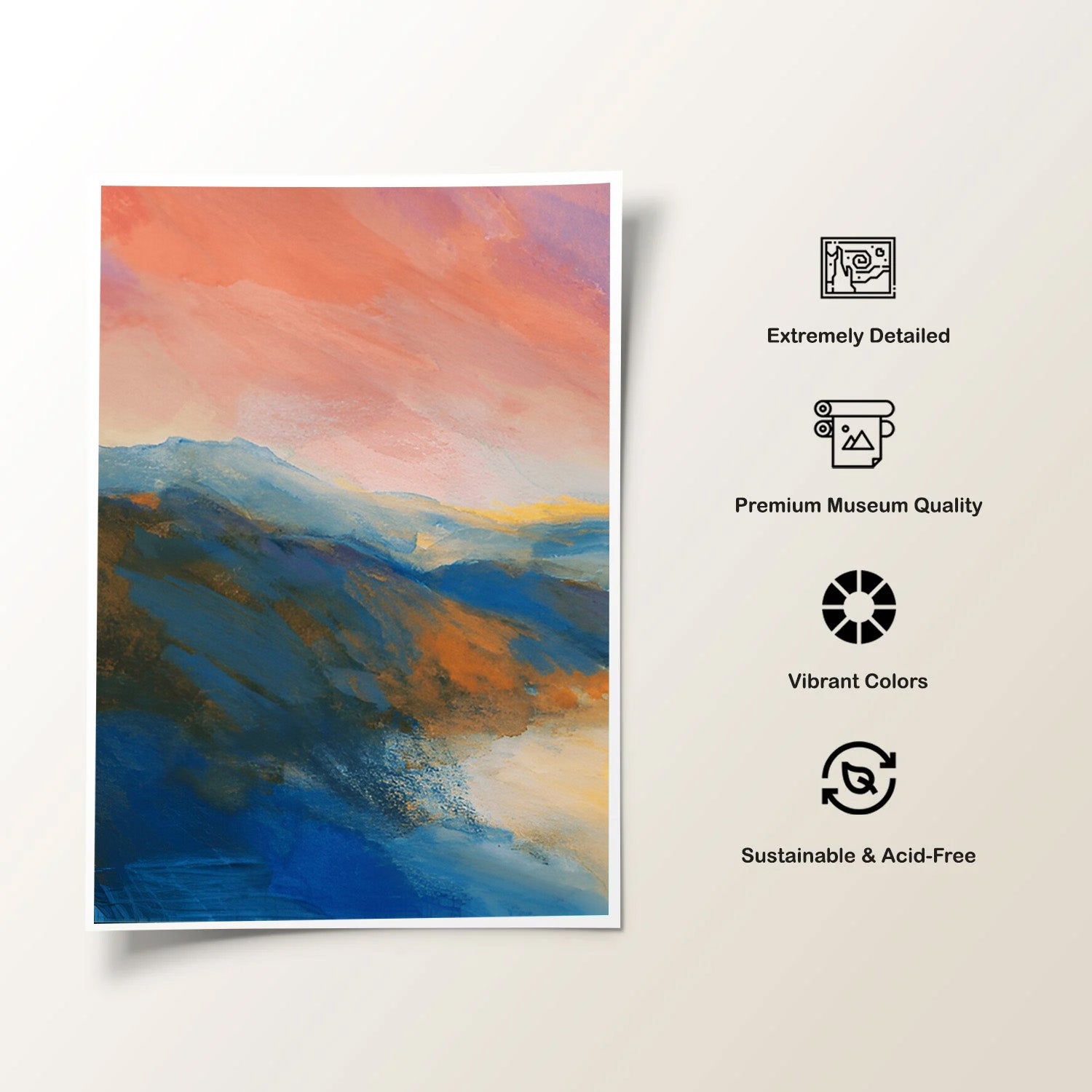 Embers of Dusk, Abstract Landscape Canvas Art