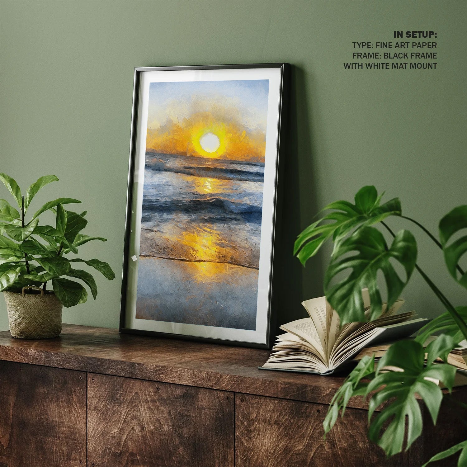Golden Tide, Ocean Sunrise Canvas Painting