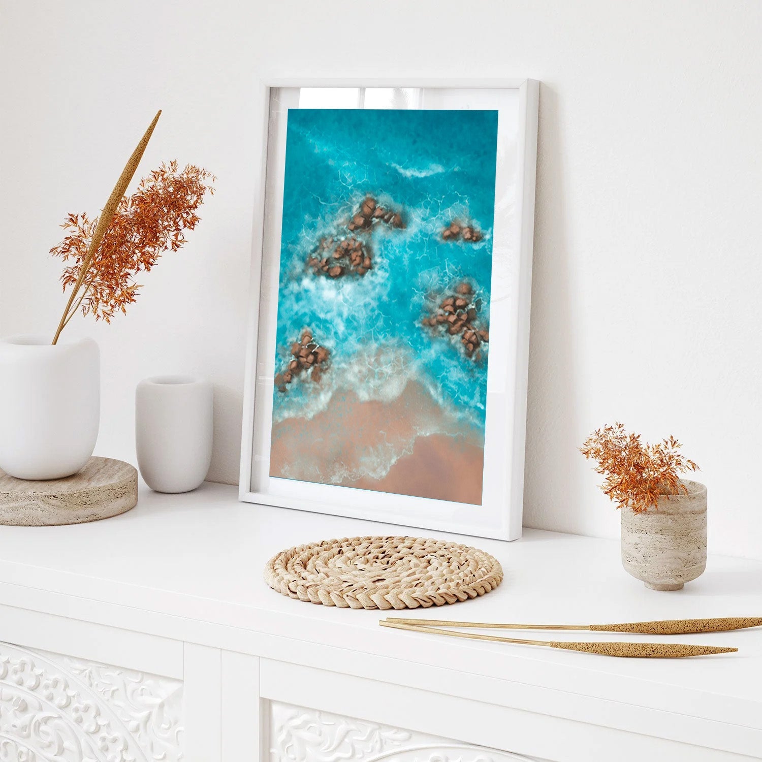 Coastal Tranquility, Beach Canvas Painting