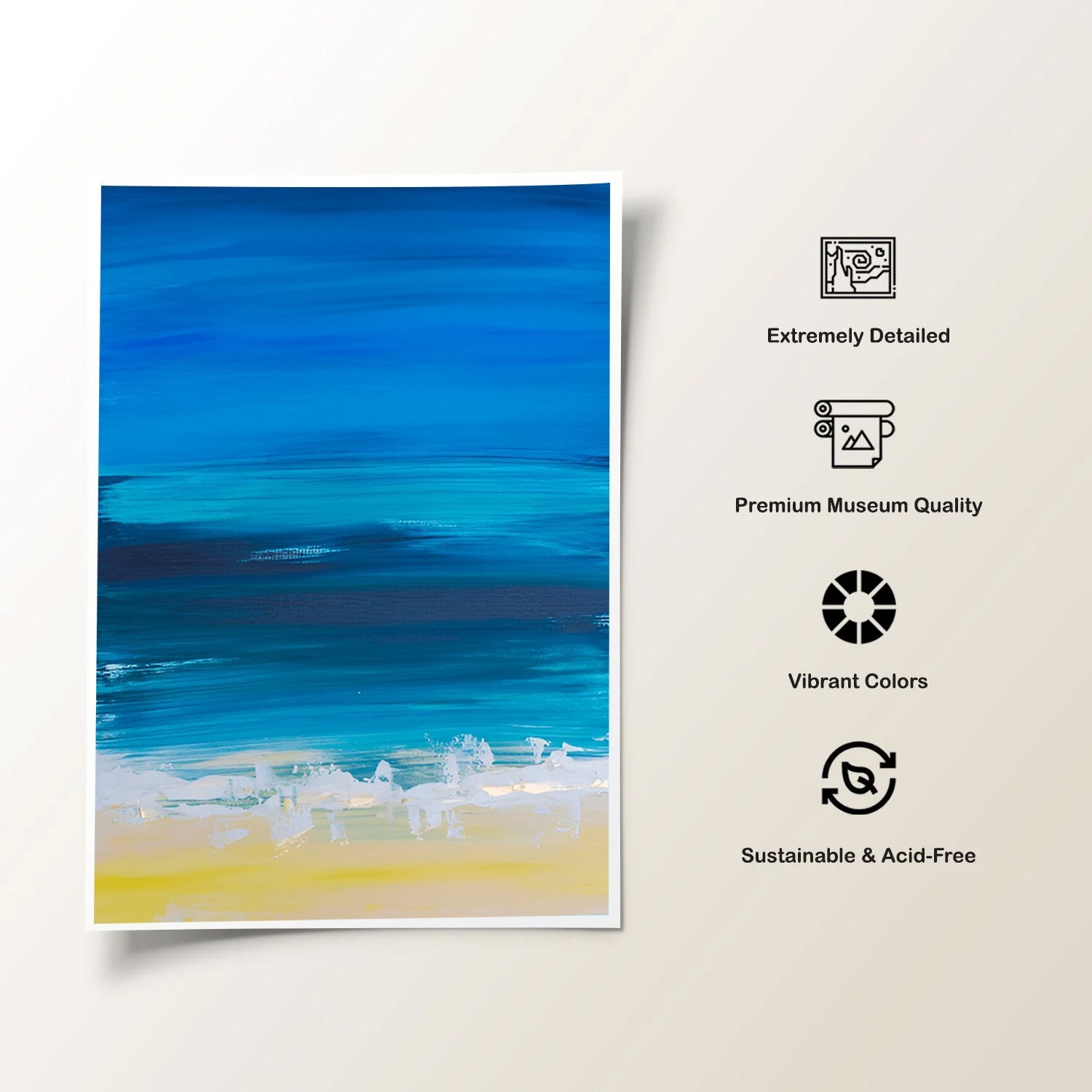 Blue Serenity, Abstract Seascape Canvas Painting