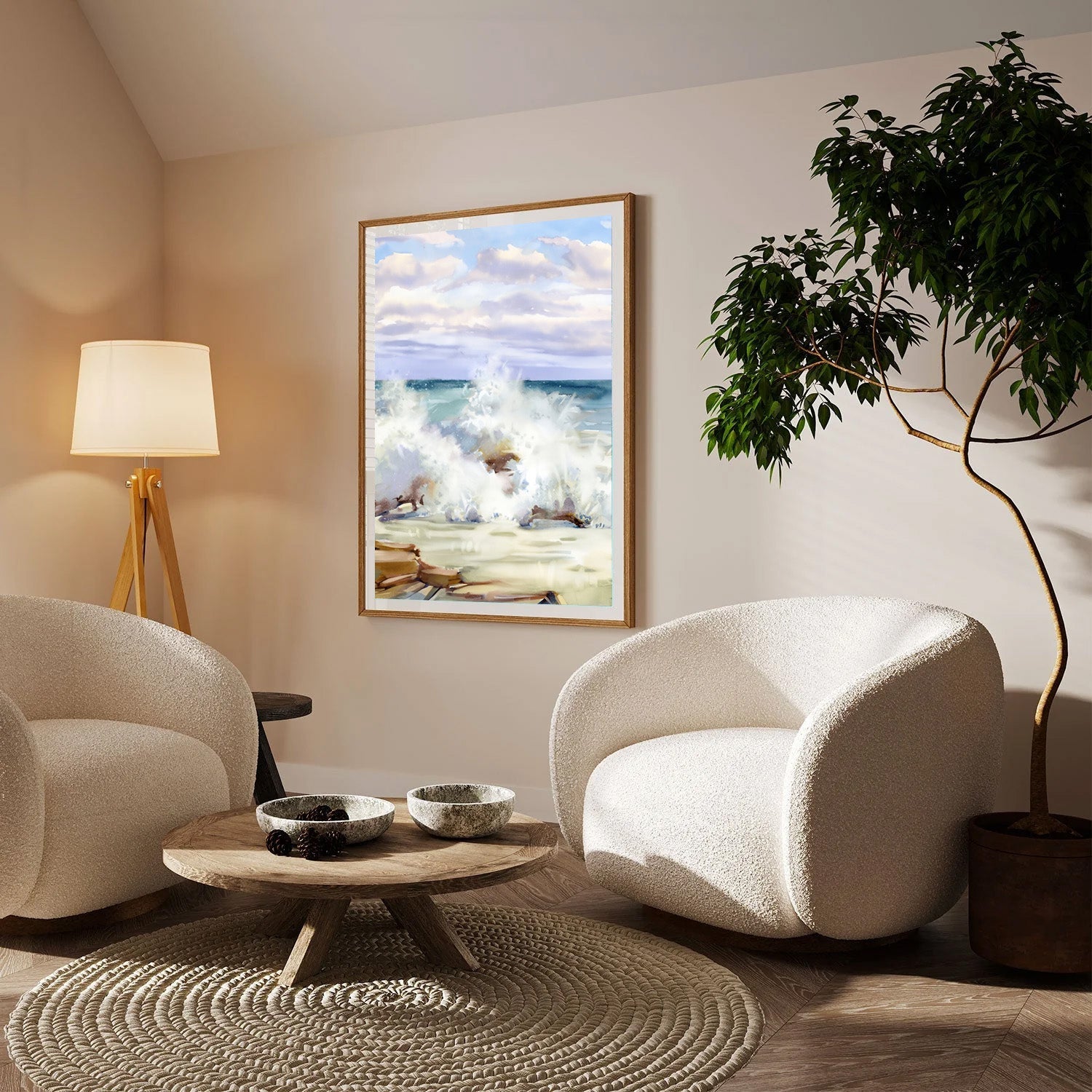 Ocean Whisper, Contemporary Coastal Canvas Art