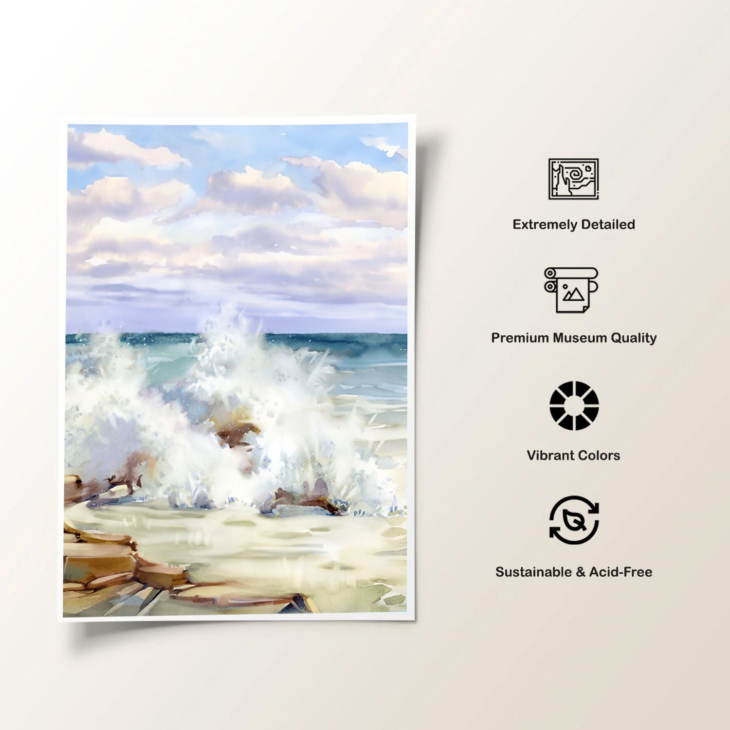 Ocean Whisper, Contemporary Coastal Canvas Art
