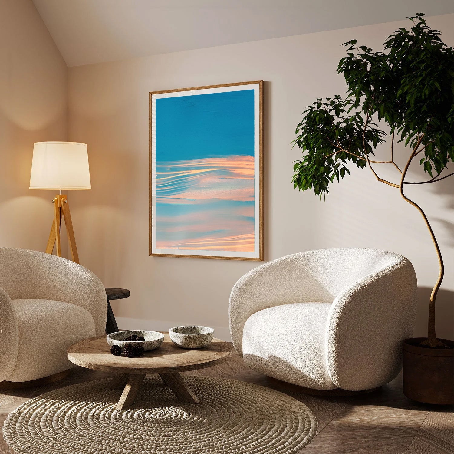Tidal Serenity, Abstract Coastal Canvas Art