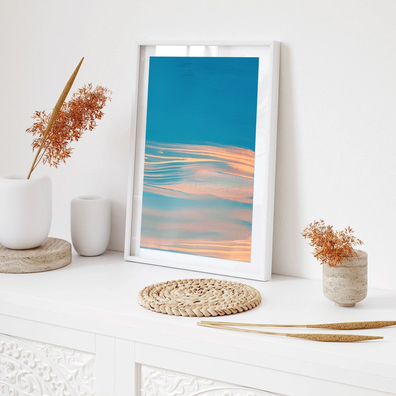 Tidal Serenity, Abstract Coastal Canvas Art
