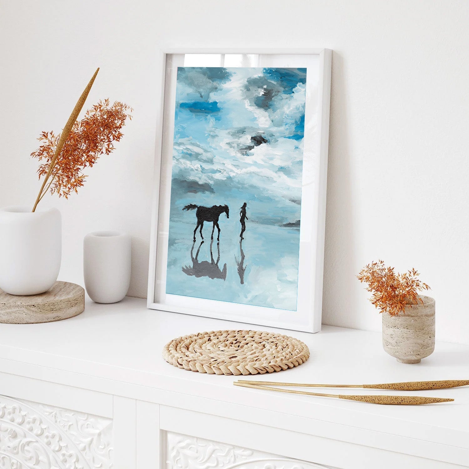 Quiet Companions, Dreamlike Coastal Canvas Painting
