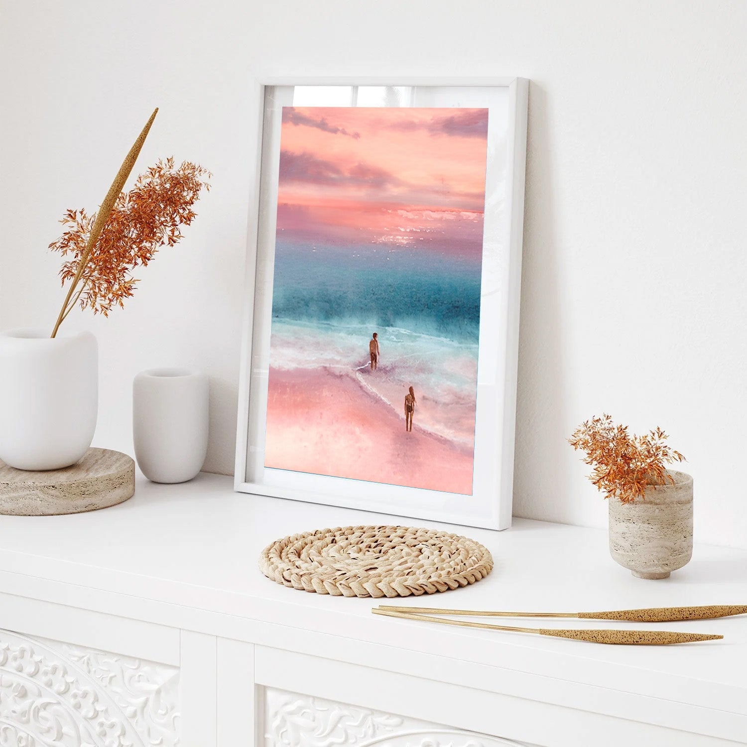 Shared Horizon, Pastel Seaside Dream Painting