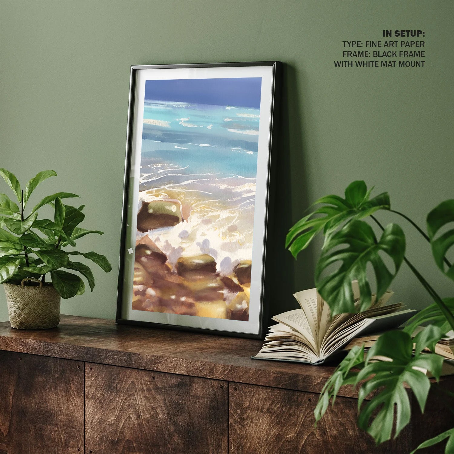 Gentle Breakers, Rocky Shore Serenity Painting